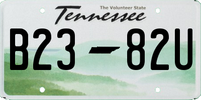 TN license plate B2382U