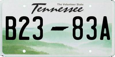 TN license plate B2383A