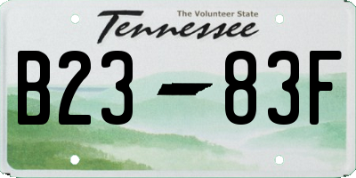 TN license plate B2383F