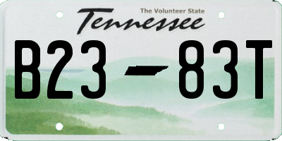 TN license plate B2383T