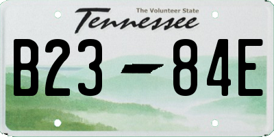 TN license plate B2384E