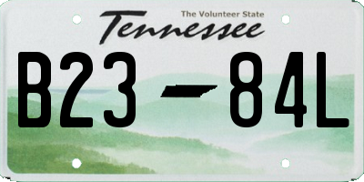 TN license plate B2384L
