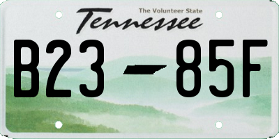 TN license plate B2385F