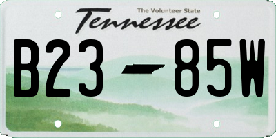 TN license plate B2385W