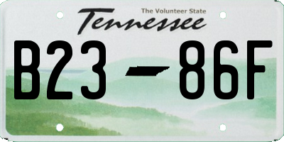 TN license plate B2386F