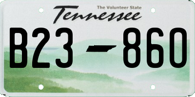 TN license plate B2386O