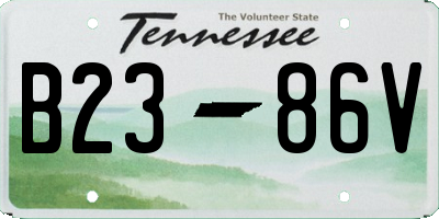 TN license plate B2386V