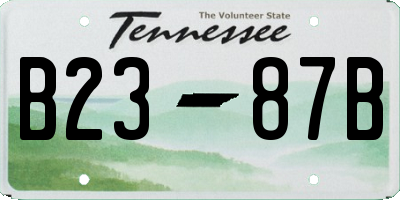 TN license plate B2387B