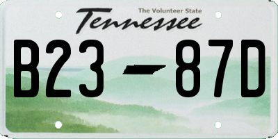 TN license plate B2387D