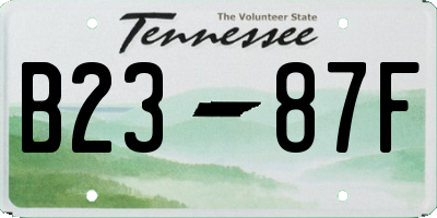 TN license plate B2387F