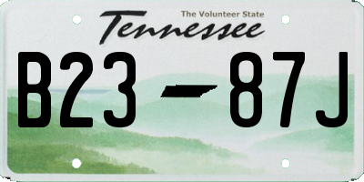 TN license plate B2387J