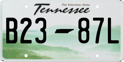 TN license plate B2387L