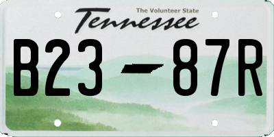 TN license plate B2387R