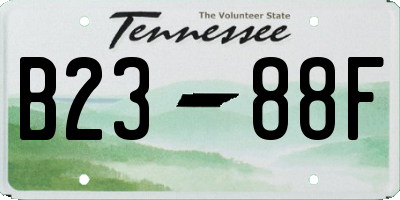 TN license plate B2388F