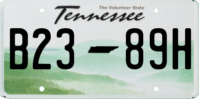 TN license plate B2389H