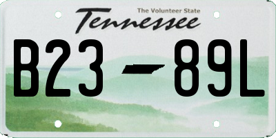TN license plate B2389L