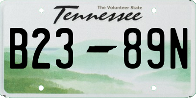 TN license plate B2389N