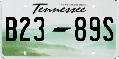 TN license plate B2389S
