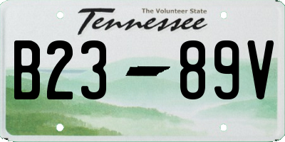 TN license plate B2389V