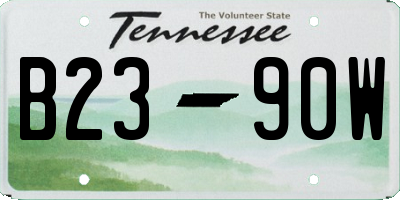 TN license plate B2390W