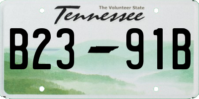 TN license plate B2391B