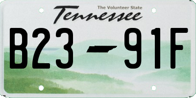 TN license plate B2391F