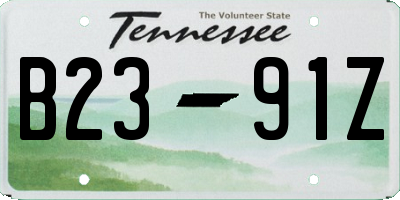 TN license plate B2391Z