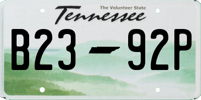TN license plate B2392P