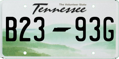 TN license plate B2393G