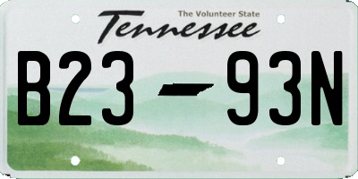 TN license plate B2393N
