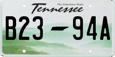 TN license plate B2394A