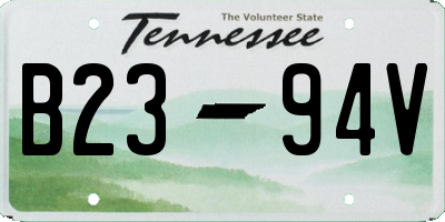 TN license plate B2394V