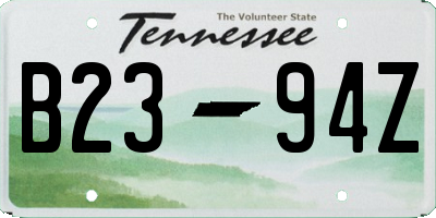 TN license plate B2394Z
