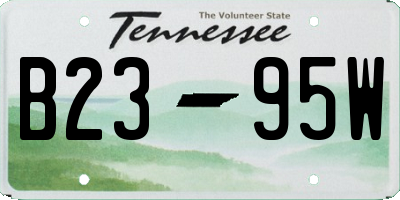 TN license plate B2395W