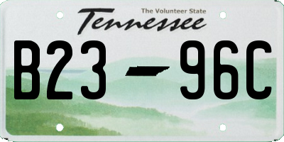 TN license plate B2396C