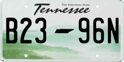 TN license plate B2396N