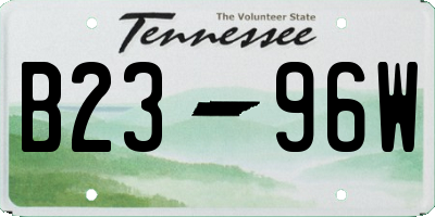 TN license plate B2396W