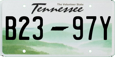 TN license plate B2397Y