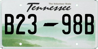 TN license plate B2398B
