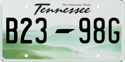 TN license plate B2398G