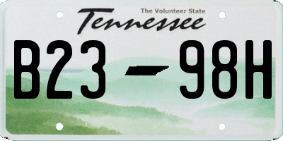 TN license plate B2398H