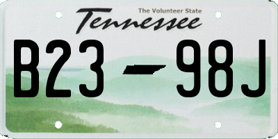 TN license plate B2398J