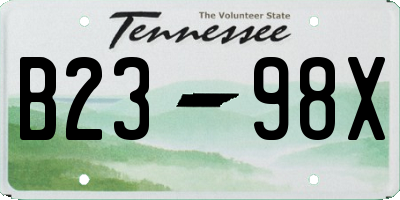 TN license plate B2398X