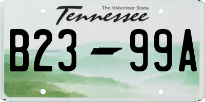 TN license plate B2399A