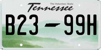 TN license plate B2399H