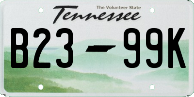 TN license plate B2399K