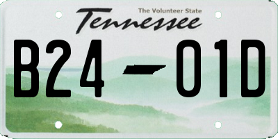 TN license plate B2401D
