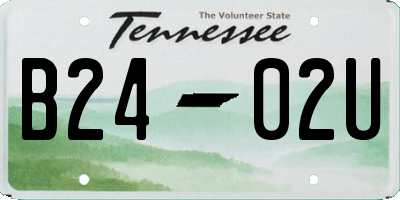 TN license plate B2402U