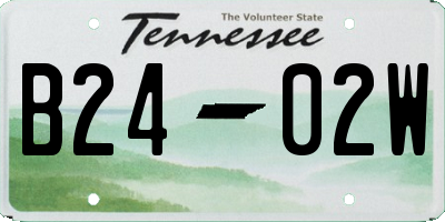 TN license plate B2402W