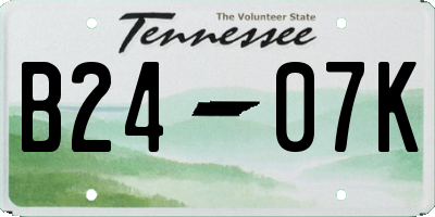 TN license plate B2407K